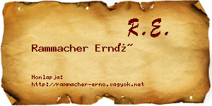 Rammacher Ernő névjegykártya